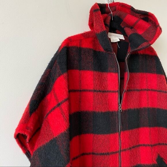 Treasure & Bond-Plaid One Size/Oversized Zip Front Cape - Picture 6 of 14